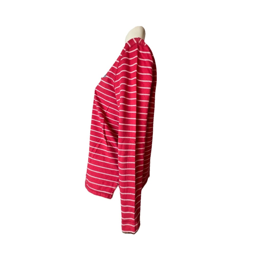 LRL Lauren Jeans Co. RALPH LAUREN Red Stripe 100% Cotton Zip Pocket Top M - Picture 2 of 15